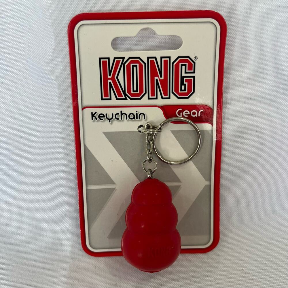 Kong Keychain Key Ring Mini Red Rubber Kong (not a dog toy)